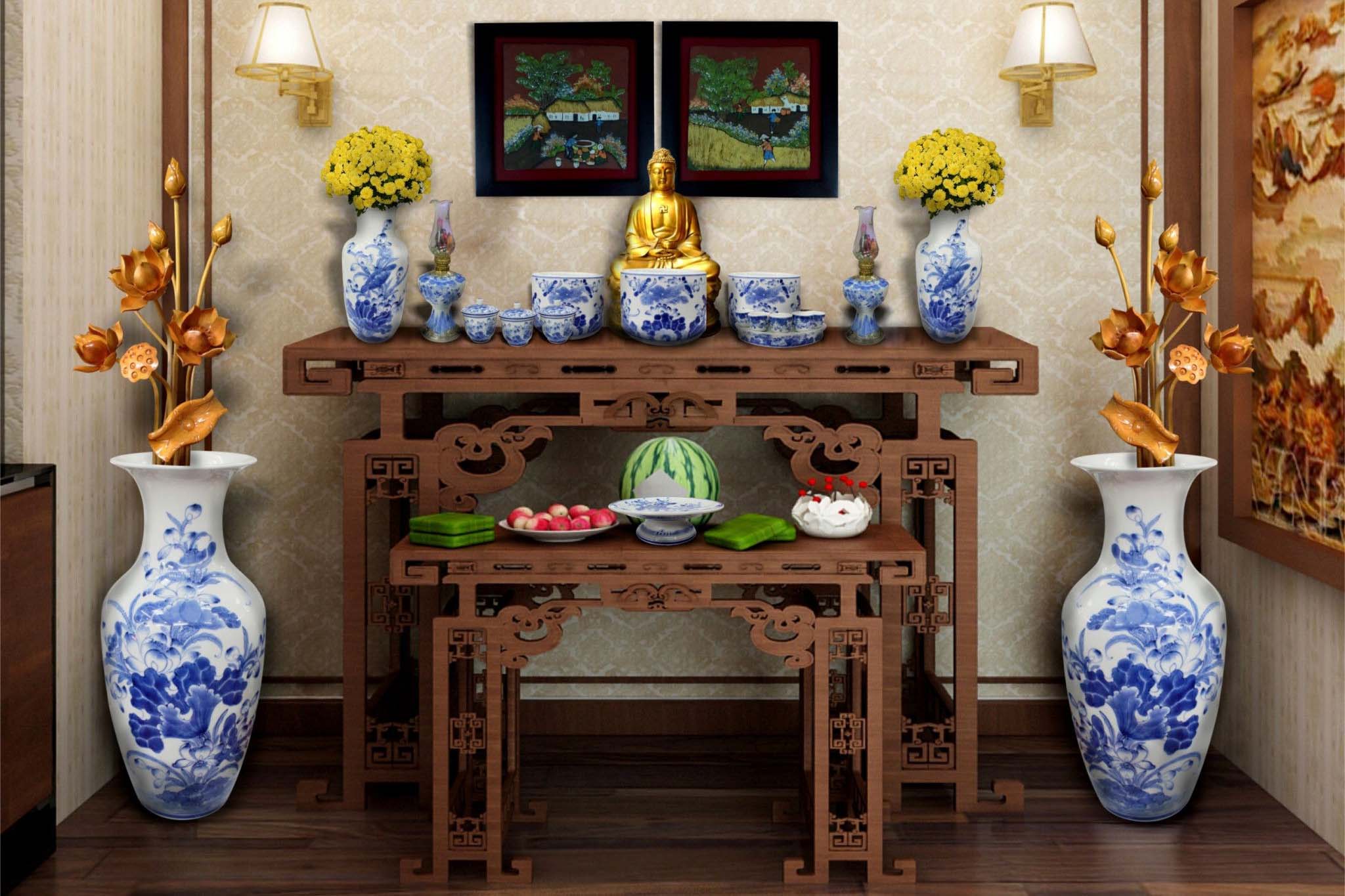 Hướng dẫn cách đặt bát hương trên bàn thờ đúng chuẩn 2025