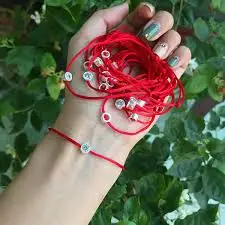 Vòng tay sợi chỉ đỏ may mắn mix hạt bi tròn đính đá LTNU141 - Bạc Minh Cảnh