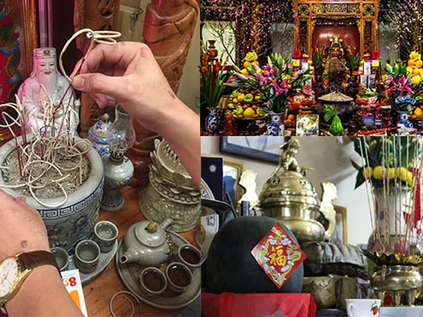 Lau dọn bàn thờ khi cúng ông Công, ông Táo