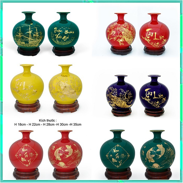 Bình hút lộc, tổng hợp lọ hoa hút tài lộc phát tài phát lộc gốm sứ bát  tràng( giá 1 bình)